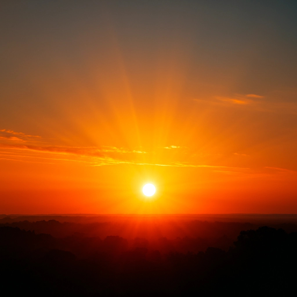Lever de soleil naturel stimulant le rythme circadien